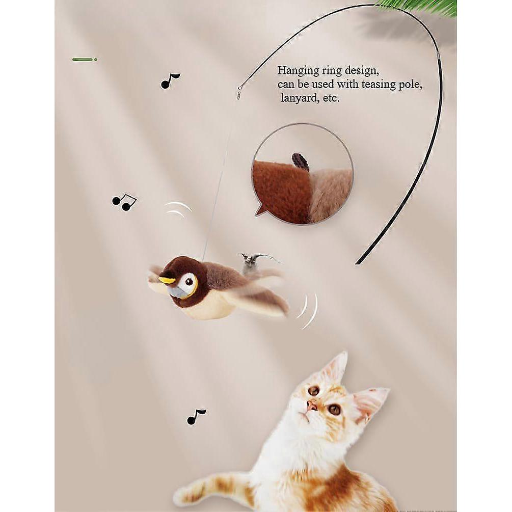 Pet Swinging Sparrow USB Charging Simulated Animal Call Vibration Induction Teasing Cat Cat Smart Toy