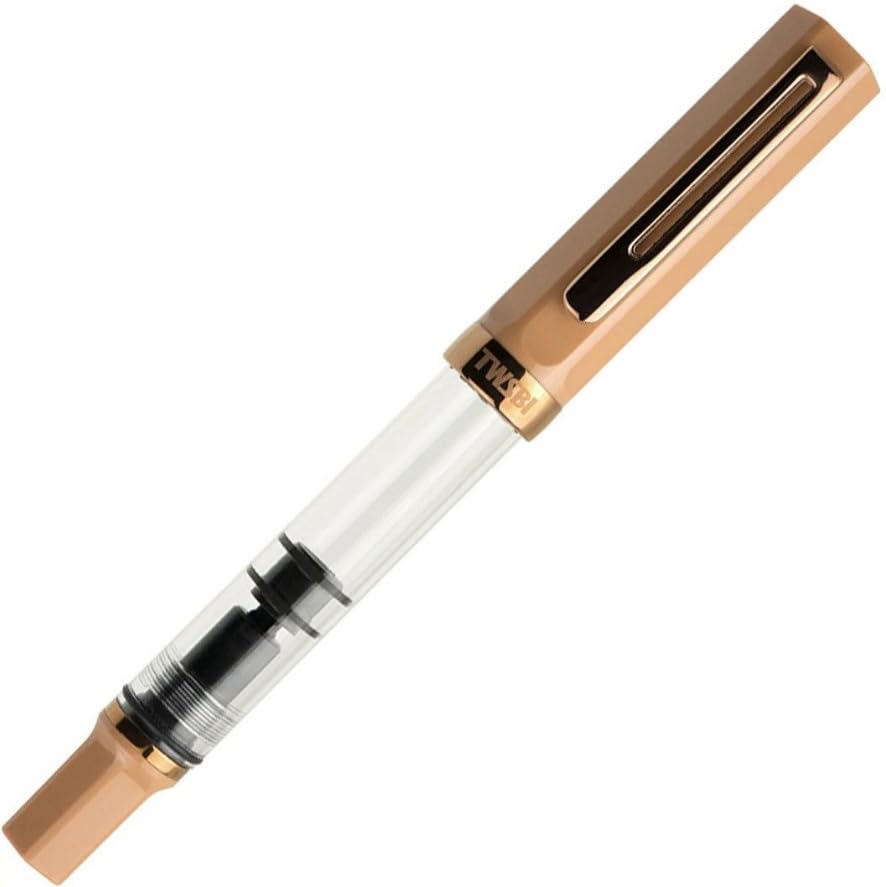TWSBI Eco Cafe Rose Gold GT 18K Fountain Fine Nib TW020017 Pen, (F),