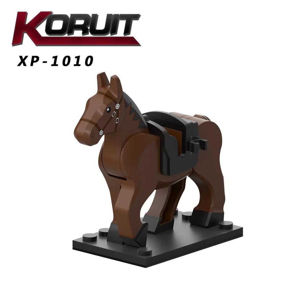 Plastic Blocks Mini Blocks Action Figures War Medieval Knight Horse  Wolf   Saddle  Bridle Toy Blocks For Children