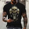 Men's Skull Tshirt 3D Printed Skull Graphic T-shirts For Men Oversized Short Sleeve Punk Tops Tee Shirt Men Death Clothing