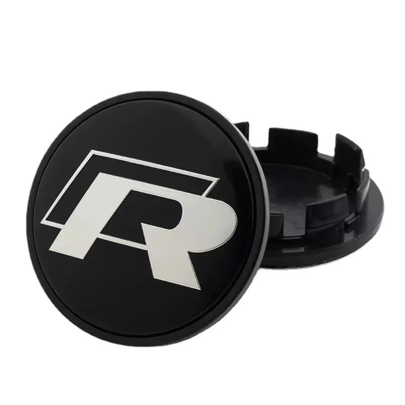 New New 4PCS 65mm Car Wheel Badge Emblem Sticker 60mm hub cover For Volkswagen VW Jetta R Rline Touran POLO Golf MK4 MK5 MK
