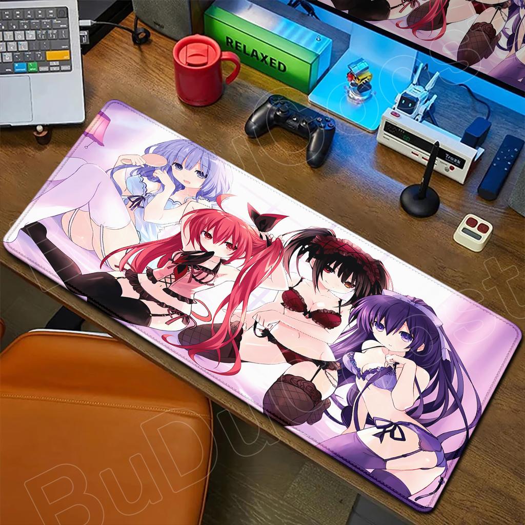 HD Милая Девушка Большой Коврик для Мыши Аниме Date A Live Коврик для Мыши Ноутбук Игровые Аксессуары Клавиатура Рабочий Стол Токисаки Куруми Тока Ятогами