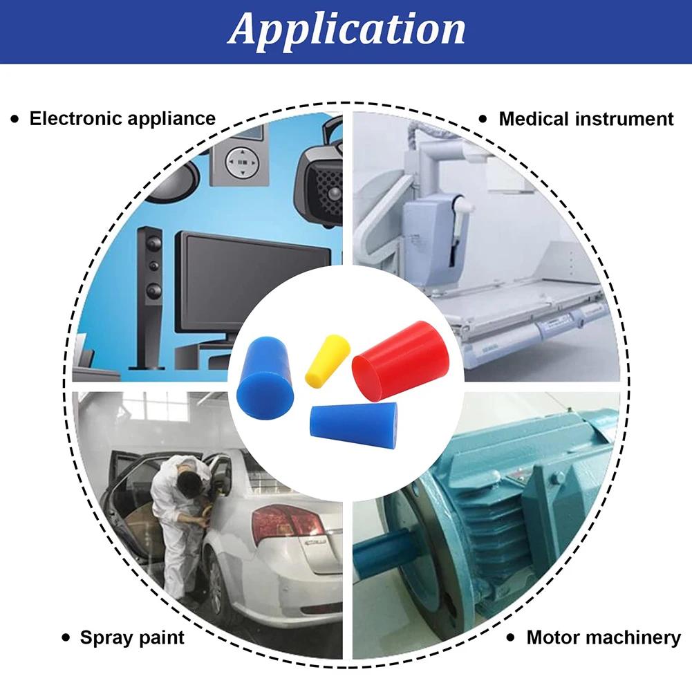 40 шт. силиконовых конических заглушек 1/16" до 3/4", высокотемпературный резиновый конический заглушка, набор для порошкового покрытия