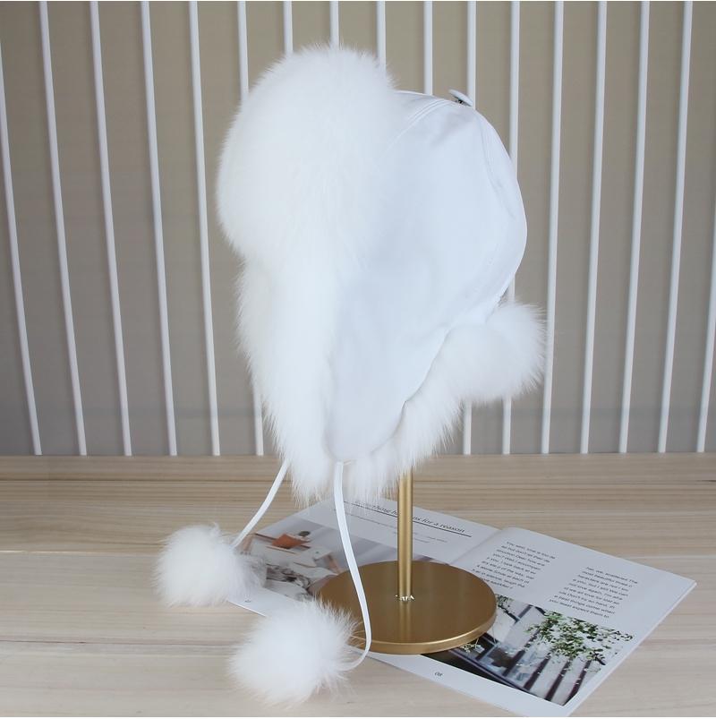 SOMALER Шапки с ушками из лисьего меха для женщин и девочек, шапка-ушанка-ловушка, красочная пушистая шапка из натурального меха, зимняя теплая шапка-бомбе