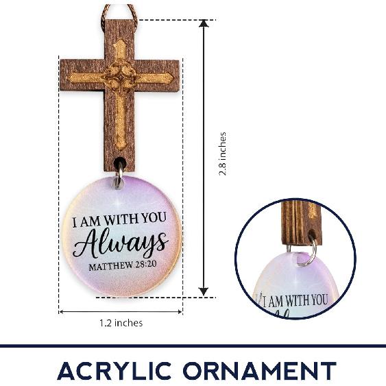 Cross for Car Mirror Hanging - Nativity set - daily bible verse - bible verse car rearview hanging cross ornament - christian gift - New Driver -