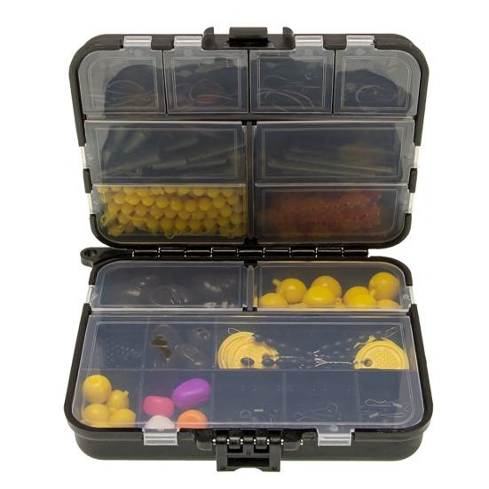 Набор рыболовных аксессуаров для карпа 143/145 шт. с двухсторонней коробкой Рыболовный крючок Оснастка Рукав Поплавок Вертлюг Игла Мужская рыболовная снасть для ловли карпа