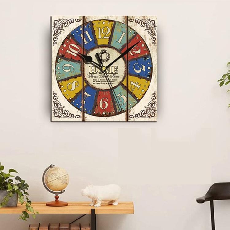 Тихие деревянные настенные часы без тиканья, на батарейках, в деревенском ретро-стиле