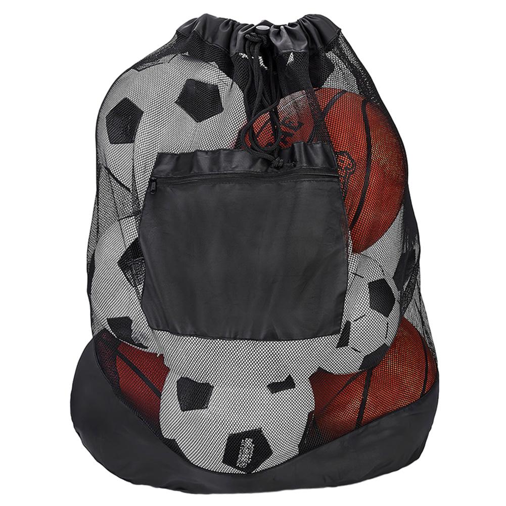 Mesh Socce Ball Bag Sports Equipment Bag Secure Side Pocket with Shoulder Strap for Holding Basketball Volleyball