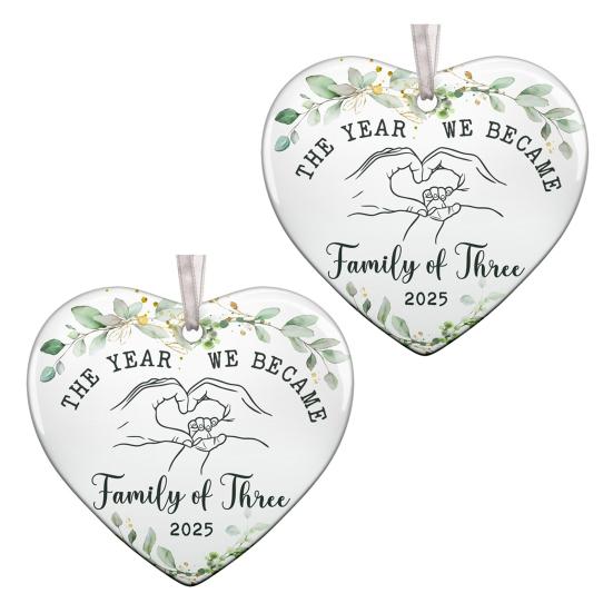 Год, когда мы стали семьей из трех человек, украшение в форме сердца, украшение на первый рождественский праздник малыша, подарки для новых мамы и папы, для родителей
