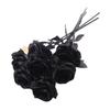 5pcs 50cm Simulation Rose Black Fake Silk Flowers Gift Halloween Black Flower  Home