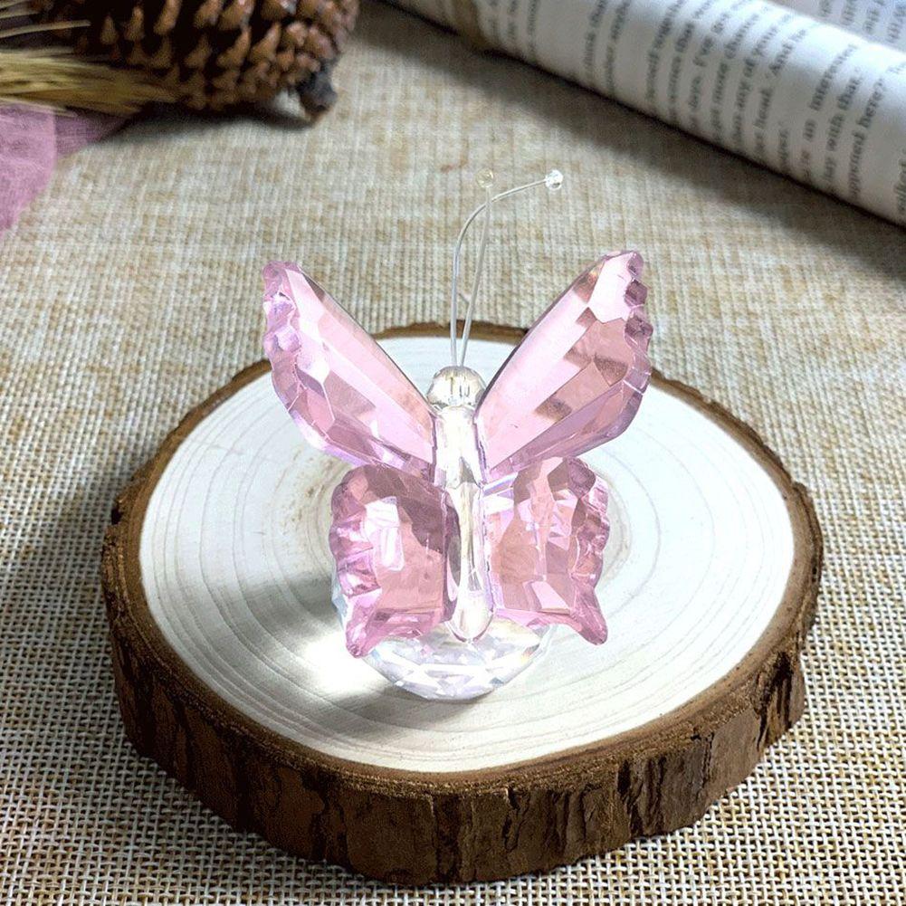 1pc Crystal Butterfly Ornaments Crafts Glass Paperweight Home Wedding Decoration Crystal Butterfly Figurine