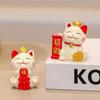 Cartoon Maneki Neko Miniature Figure Resin New Years Decor Lucky Cat Figurines  Desktop Ornament