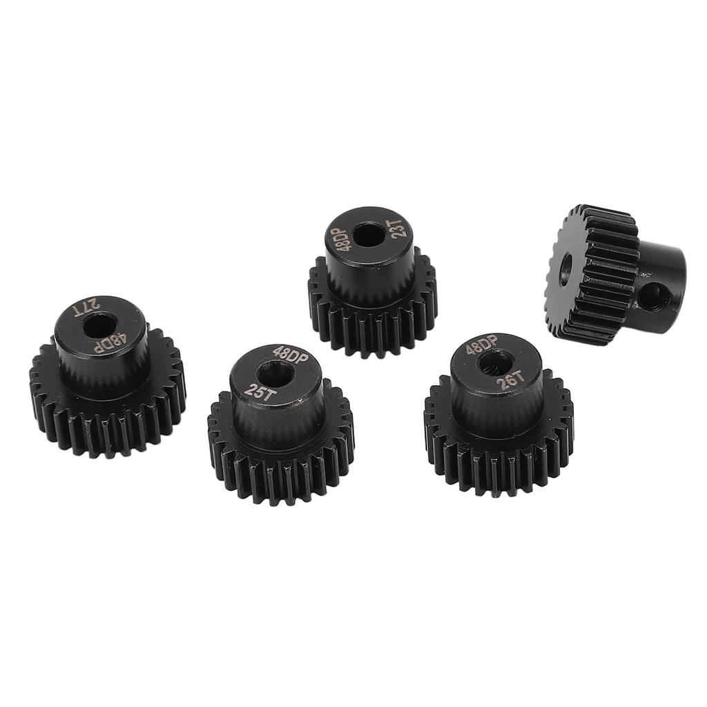 5 Pcs RC Pinion Gear Set 48DP 0.53M 3.175mm 23T 24T 25T 26T 27T Chromium Molybdenum Alloy Steel