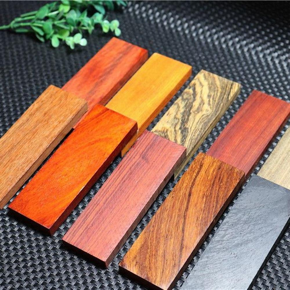 2Pieces Natural Wood Material Handmade Kitchen Knife Handle Board Solid Raw Material Carved Log Crafts Production Panel