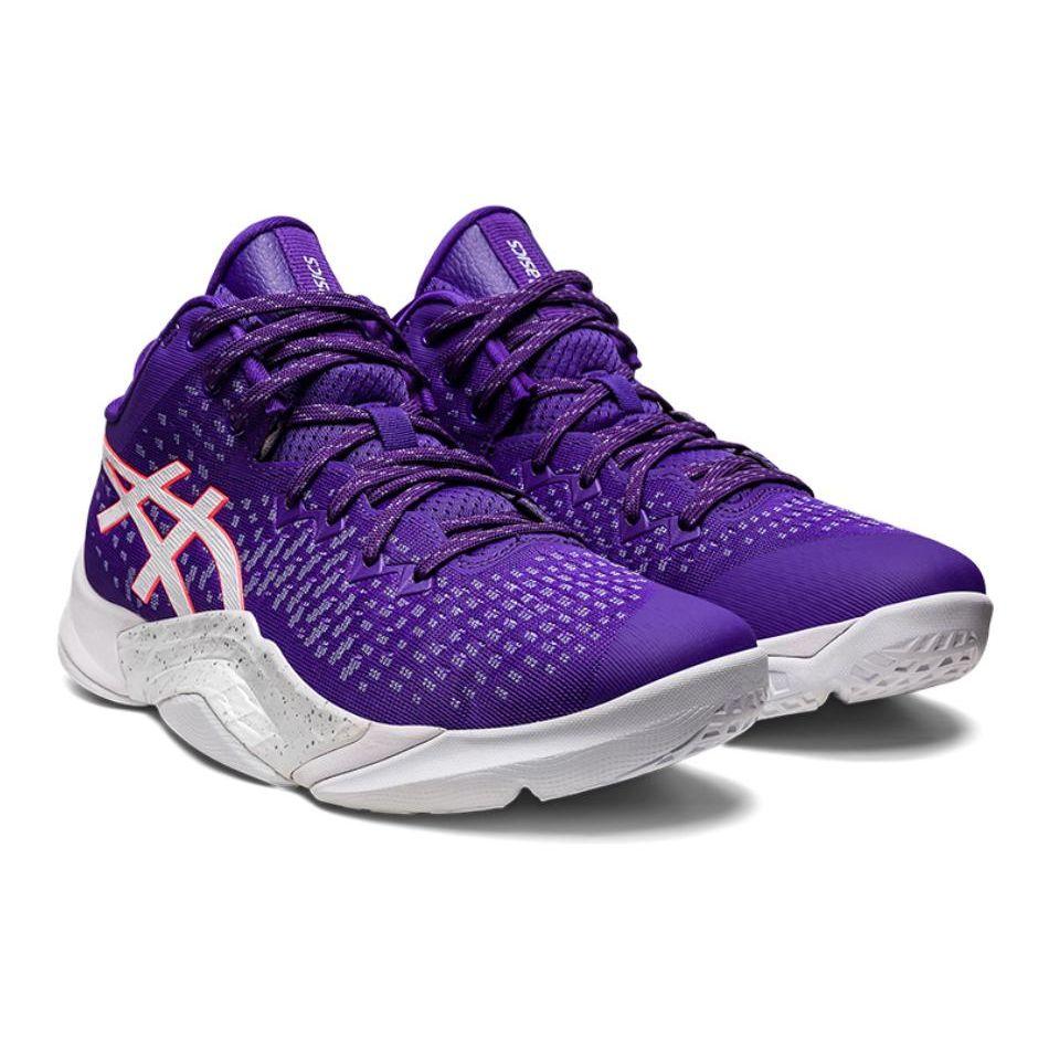 Asics Unpre Ars Fashion Универсальные кроссовки средней высоты для баскетбола Мужские кроссовки Бело-фиолетовые 1063A036-500
