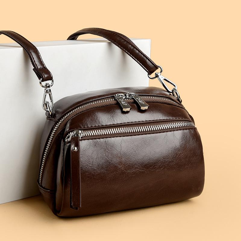 Весенняя мягкая кожаная городская трендовая простая сумка на одно плечо с большой вместимостью