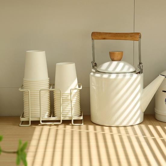 Держатель для бумажных стаканчиков, современный одноразовый двойной слот, твердый металл, сверхмощная столешница, одноразовая пластиковая полка для хранения стаканчиков, органайзер, товары для дома