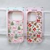 Милый розовый чехол с бантом для IPhone 16 17 15 14 13 12 11 Pro Max 13 12 7 8Plus мультяшный рождественский стиль прозрачный розовый чехол