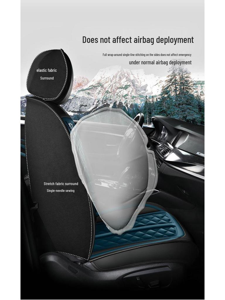 Universal Four-Season Cartoon Leather Car Seat Cushion Set for Five Seats