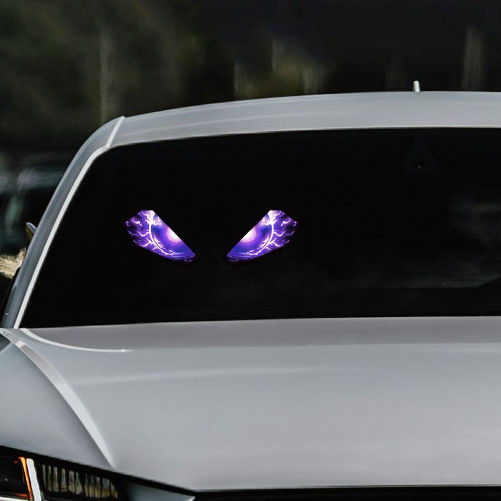 Dynamic Display Solar LED Devil Eyes Car Lights Solar Powered Car Warning Light  Windshield