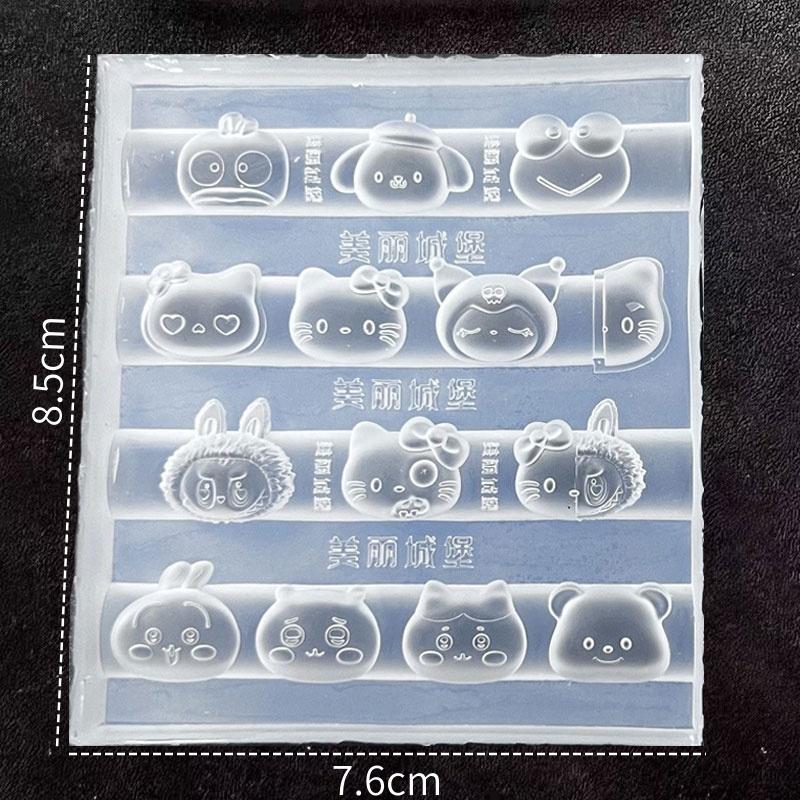 3D Silicone Nail Mold Kawaii Cartoon Hello Kitty Kuromi Template Nail Art Carving Mold DIY Manicure Decorations Design Stencils