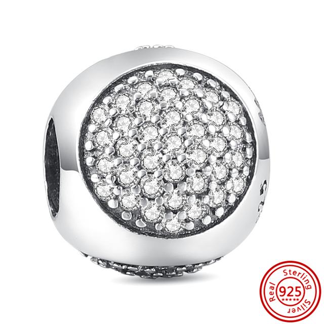 100% стерлингового серебра 925 пробы, прозрачный циркон, снежинка, гербарий, кластер, кулон, бусины, подходят для браслетов, ювелирных изделий