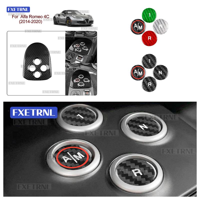 For 2014 2015 2016 2017 2018 Alfa Romeo 4C Real Dry Carbon Fiber Gear Shift Panel Sticker Interior Trim Accessor