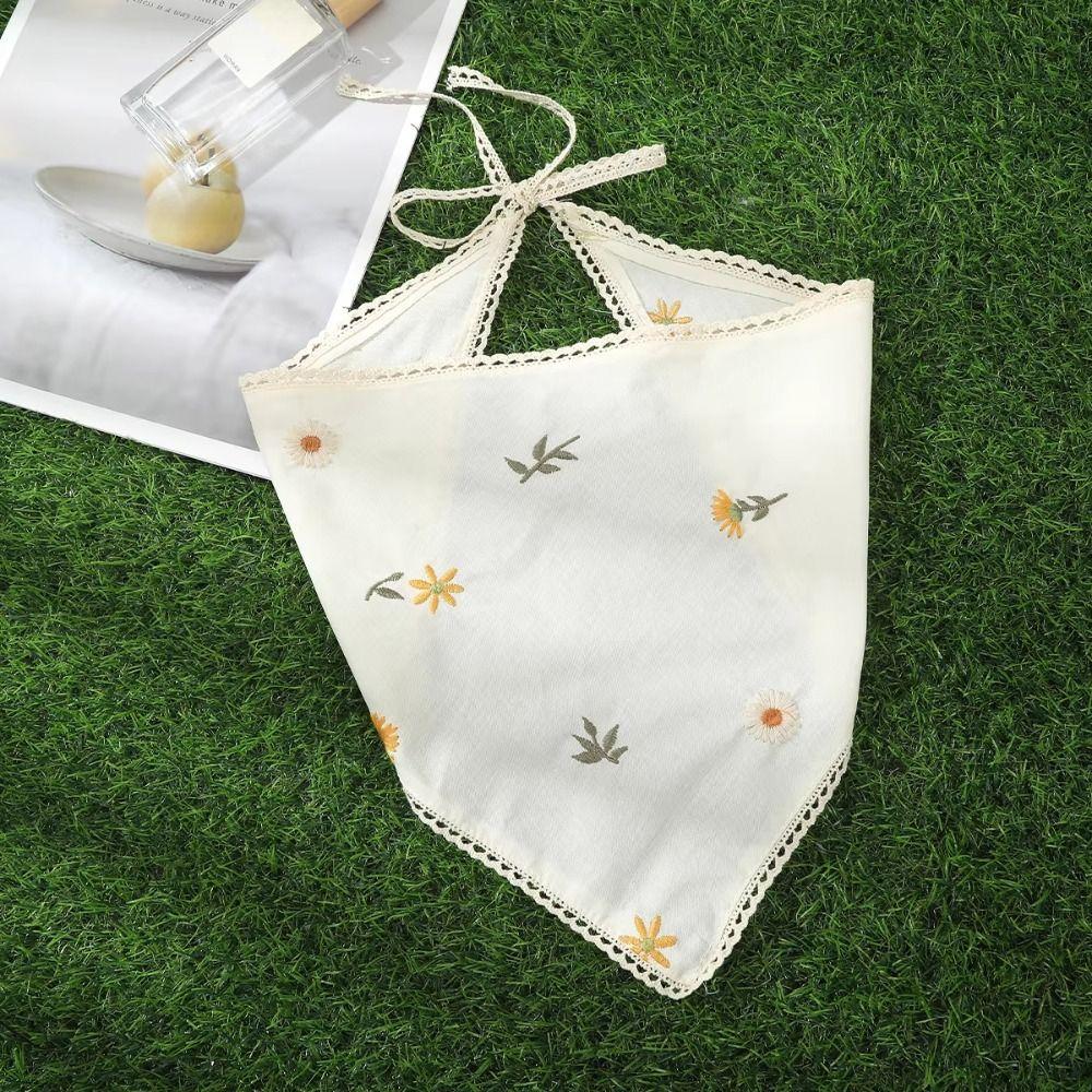 Wraps Embroidered Hair Scrunchie Turban Triangle Scarf Sweet Flower Triangle Bandana Party