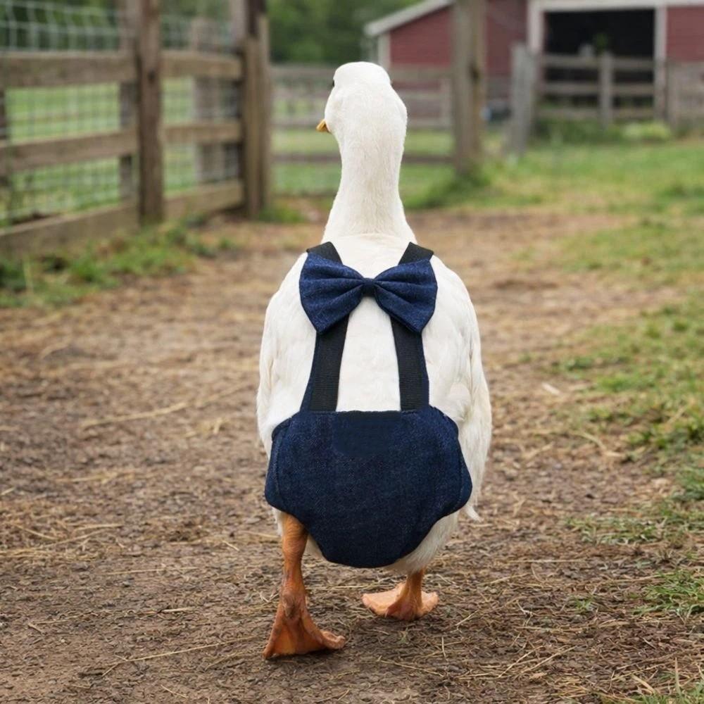 Adjustable Duck Diapers Bowknot Design Poultry Nappy Fruits Pattern Flight Suits Poultry Care