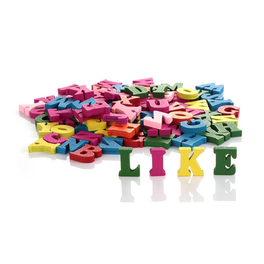 100Pcs New DIY Party Decoration Wooden Letters Alphabet Scrapbooking Wall Decorative