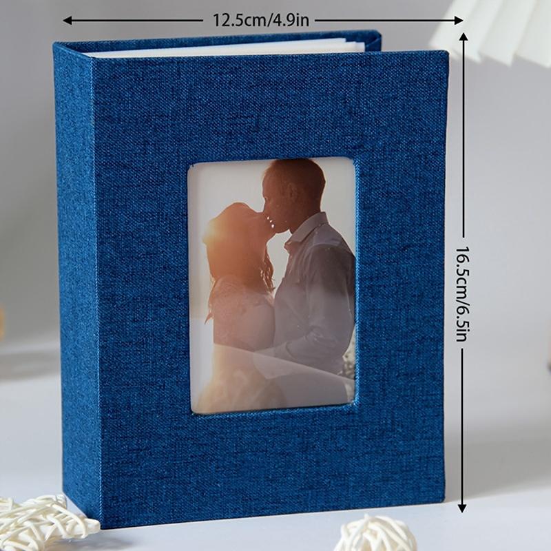 Photo Album 100 Pockets Photo Album 4X6 Photos Linen Cover Slip-In Picture Albums Diy Writable Photo Storage Children Growth