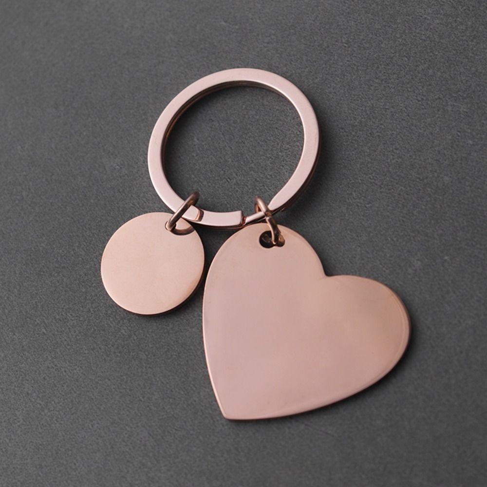 Fashion Car Key Ring Charm Bag Accessories Portable Titanium Steel Heart Key Chain Handbag