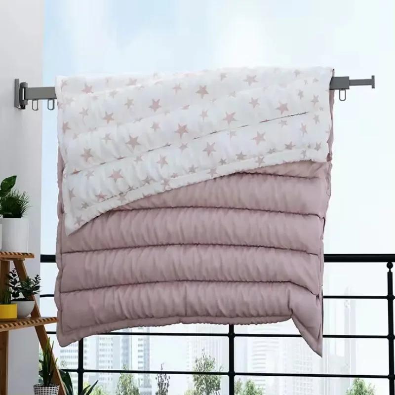 Настенная складная сушилка для одежды из алюминиевого сплава, идеально подходит для балкона, спальни, кухни, гостиной