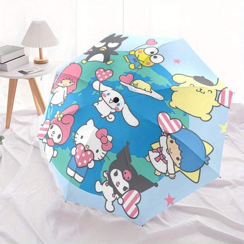 1pc Hello Kitty Characters Around the World Umbrella with Plastic Handle,Suitable for All Seasons Home Travel Outdoor UmbrellaSanlio326