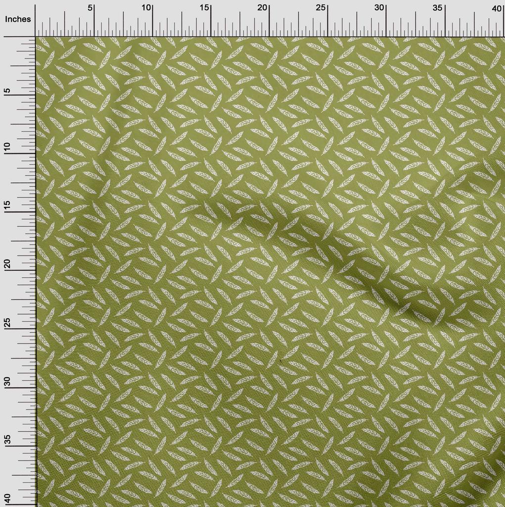 oneOone Cotton Flex Light Green Fabric Feathers Sewing Fabric By The Yard Printed Diy Clothing Sewing Supplies 40 Inch