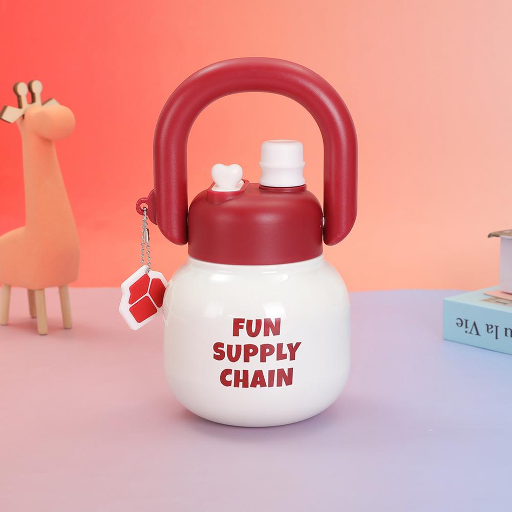 Бутылка для воды с большим животом Изолированная бутылка для воды Нержавеющая сталь Милые бутылки для воды с ручкой Большая емкость Чашка для воды Портативная