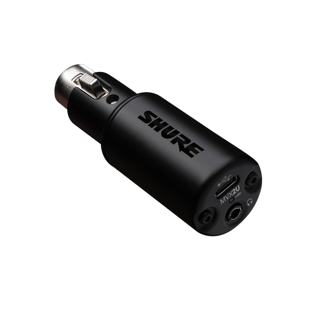 Shure Цифровой аудиоинтерфейс MVX2U Адаптер-преобразователь XLR-USB с выходом для наушников: Динамический микрофонКонденсаторный микрофонРаспределение (Потоковое)