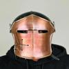 Barbuta Helmet Medieval 18g Mild Steel Helmet LARP Cosplay Halloween Costume Barbuta Visored Warrior Helmet In Dual Tone