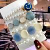 5Pcs/Set Fashion Smiley Pearl Hair Clip For Women Girl Geometric Acetate Barrettes Hairpin Headwear Hair Accessories  Trendy