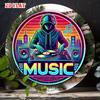 Металлическая табличка D Flat DJ Музыка Неон Ретро Круглая Жестяная Настенное Искусство Для Домашней Студии Бара Клуба Уличный Внутренний Декор Подарок