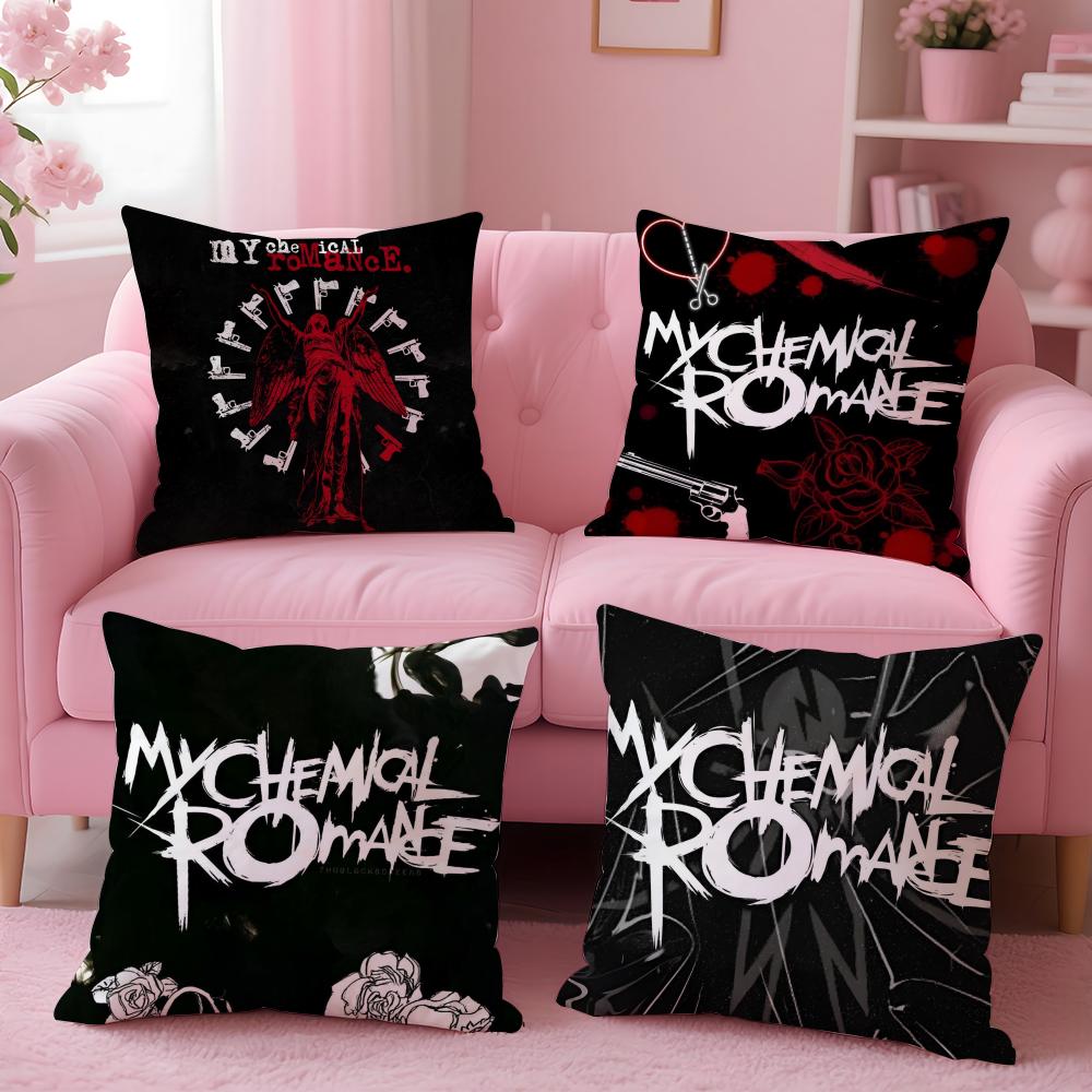 Горячая Рок-группа My Chemical Romance Наволочка Плюшевая Ткань Мягкая Двусторонняя Печать Подушка для Дивана Стойкая к Выцветанию Домашний Декор