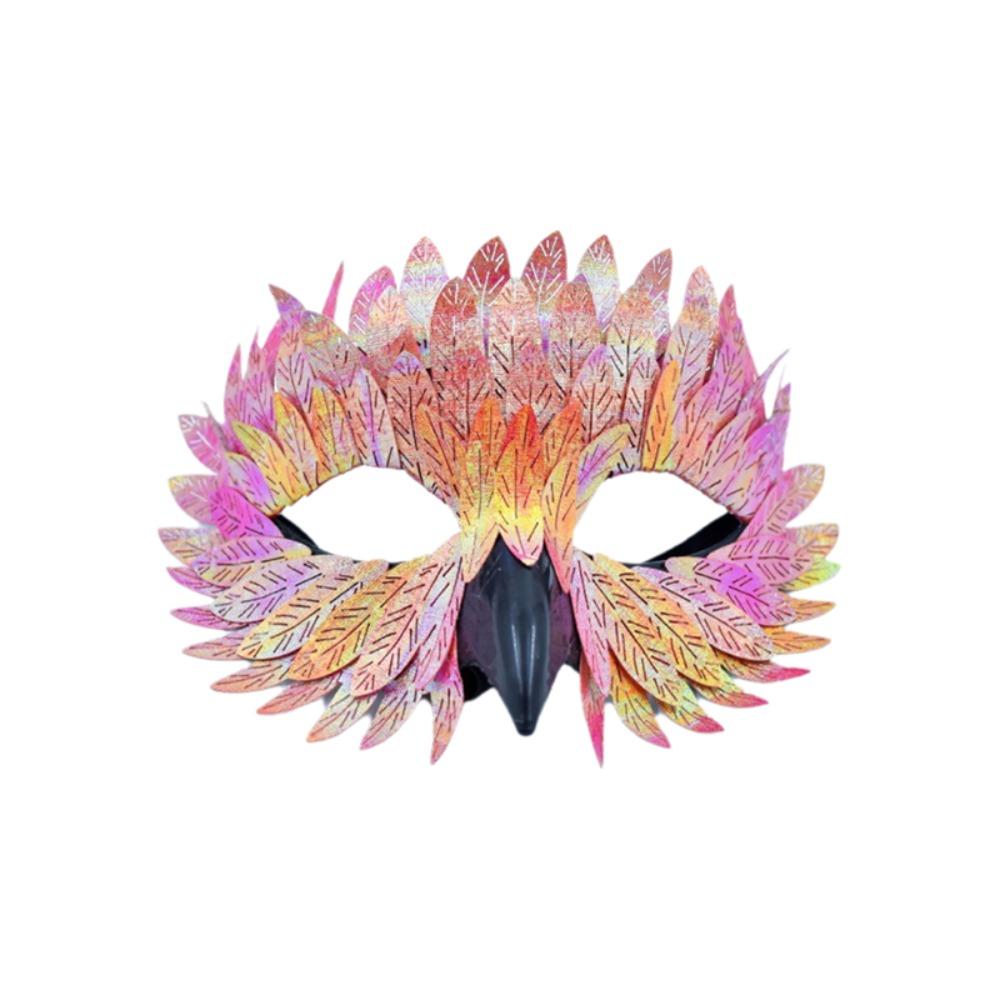 Pearlescent Bird Beak Eagle Mask Gradient Halloween Party Mask Universal Crow Feather Mask Gifts