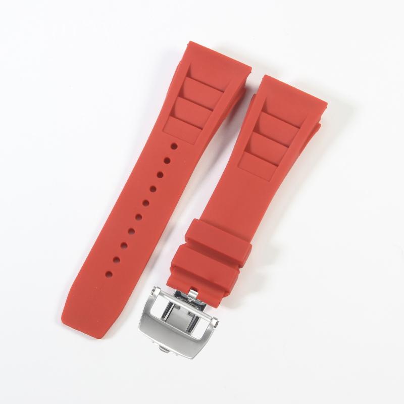 Силиконовый ремешок для часов Richard Mille, мужской, рельефный, водонепроницаемый, потостойкий, с каучуковым ремешком для рта, аксессуары, 25 мм, браслет