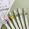 Cute Mini Flower Gel Pens Black Ink Neutral Pens Kawaii Korean Style Stationery Kids Gifts Writing Tools School Office Supplies