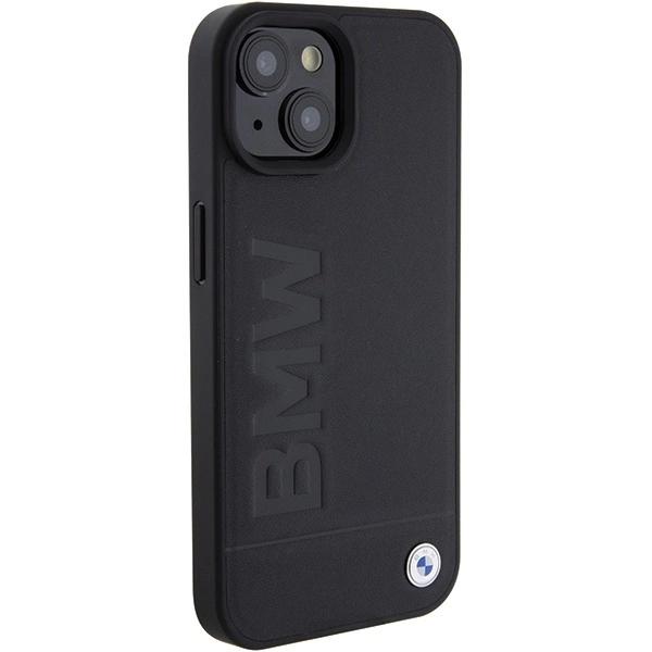 Bmw Leather Hot Stamp Case For Iphone 15 - Black
