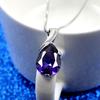 Qiaolanxuan Серебряное ожерелье с аметистом в форме капли и 'Слезы ангела' для женщин