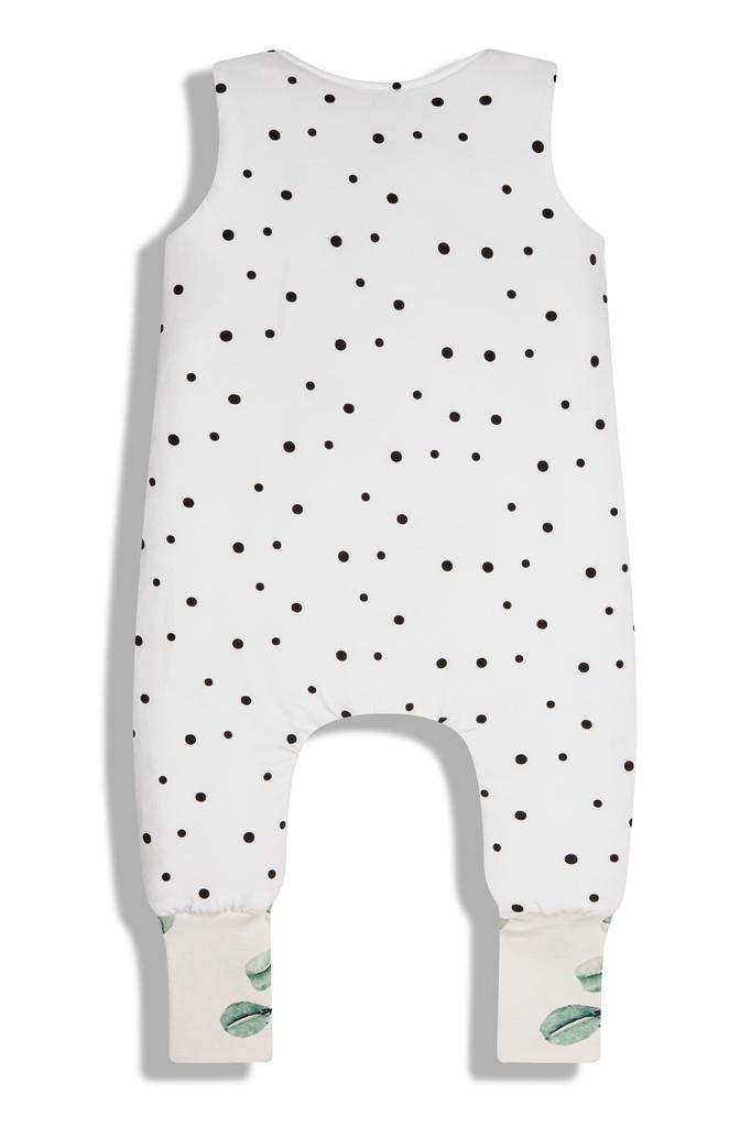 Двусторонний спальный мешок с ножками Xs (6-12 месяцев) Эвкалипт/Черные точки