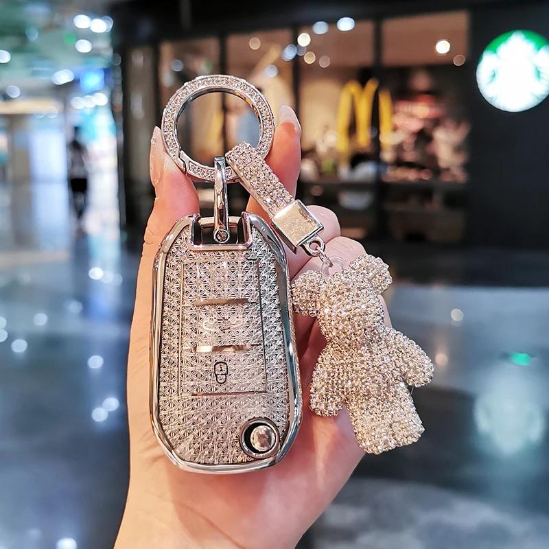 Key Case for Car Car keychain for Peugeot 408 keycase 3008 308s 508l 4008 2008 5008 301 keycover keyshell Keychain Car buckle