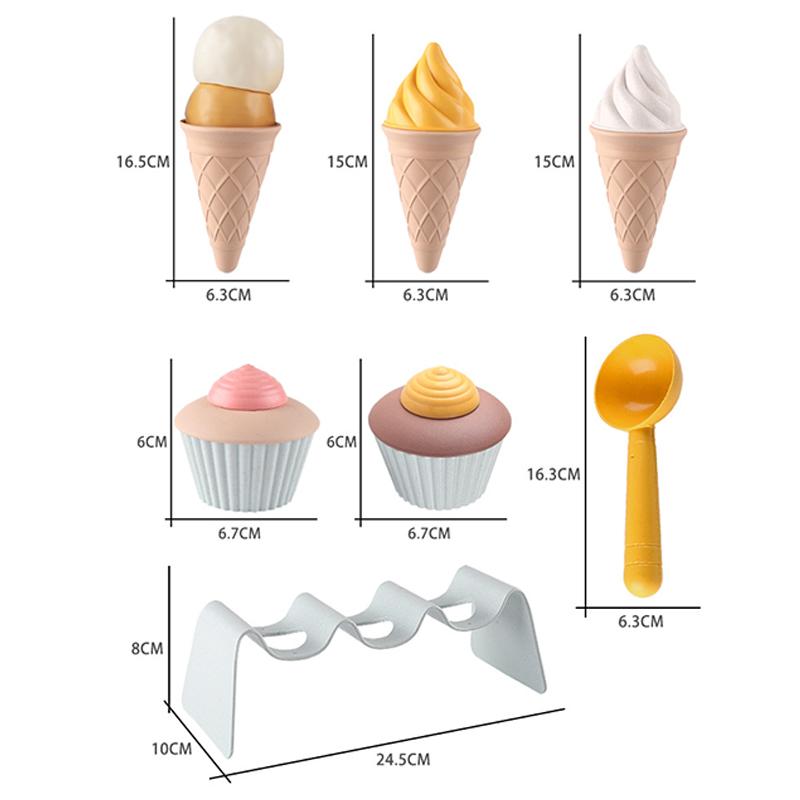 Non-Toxic Kinder Pretend Spielen Spielzeug Weizen Stroh Material Eis Spielzeug Kche Graben Werkzeuge Umwelt Nordic Wind Im Freien Spielen
