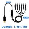 6 в 1 Type-C USB C разветвительный кабель 50 см 8 150 см Type-C 6 в 1 зарядный кабель для нескольких зарядок